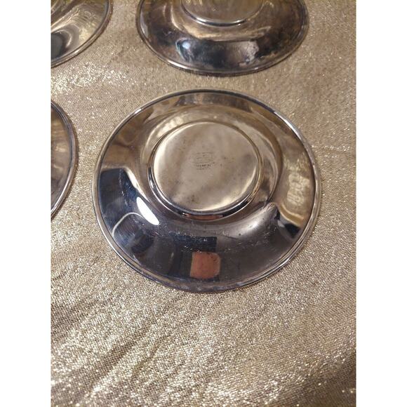 4 Demitasse Continentale Saucers Silverplate, Plates Only, No Cups, 4", Brazil - Picture 11 of 12